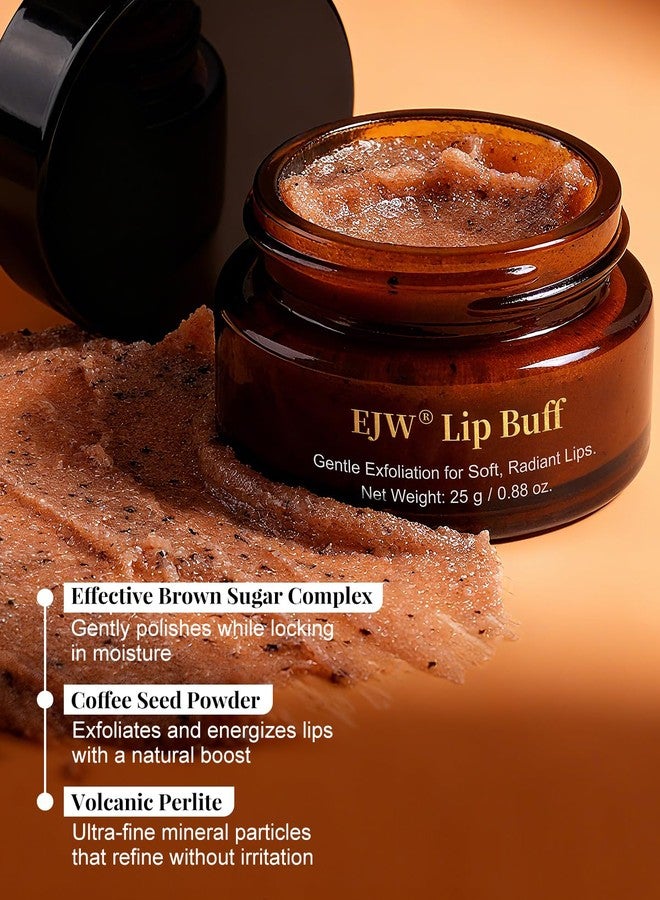 EJW Triple-Action Lip Scrub - Brown Sugar, Coffee & Pearlite Exfoliator - Infused with Coconut & Botanical Oils for Nourishing Care of Dry, Cracked Lips - Vegan, Cruelty-Free - Image 2
